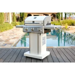 Kenmore 3-Burner Propane Gas Grill with Foldable Side Tables for Outdoor BBQ - 1 YEAR OLD USED