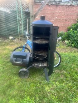Large Vertical Charcoal Smoker Grill on Wheels