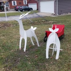 🎁⛄ Wooden Sleigh & Reindeer 🎁⛄