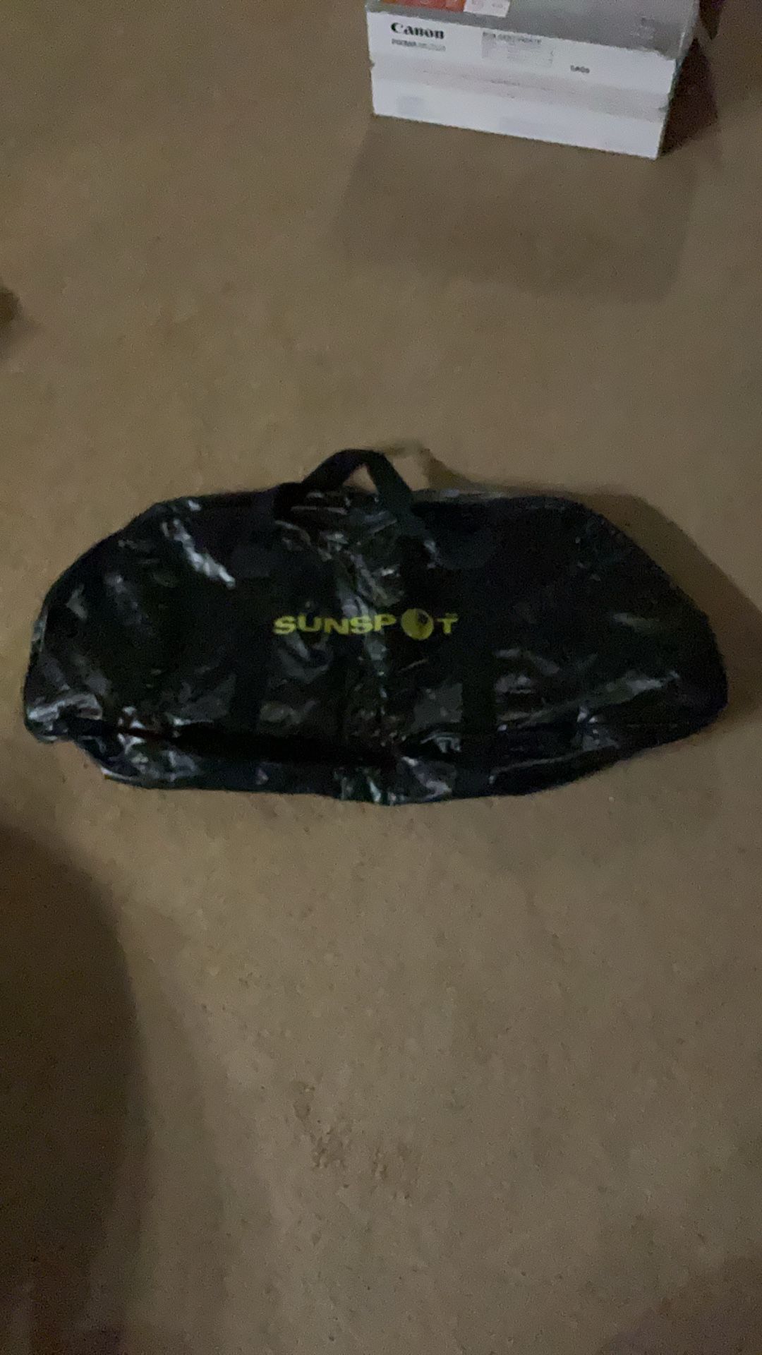 SunSpot Duffle Bags. Glossy Black Vinyl, Full Length Zipper & 36”L, 12”D, 8”W