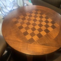 Pub Table With 4 Leather Stools 