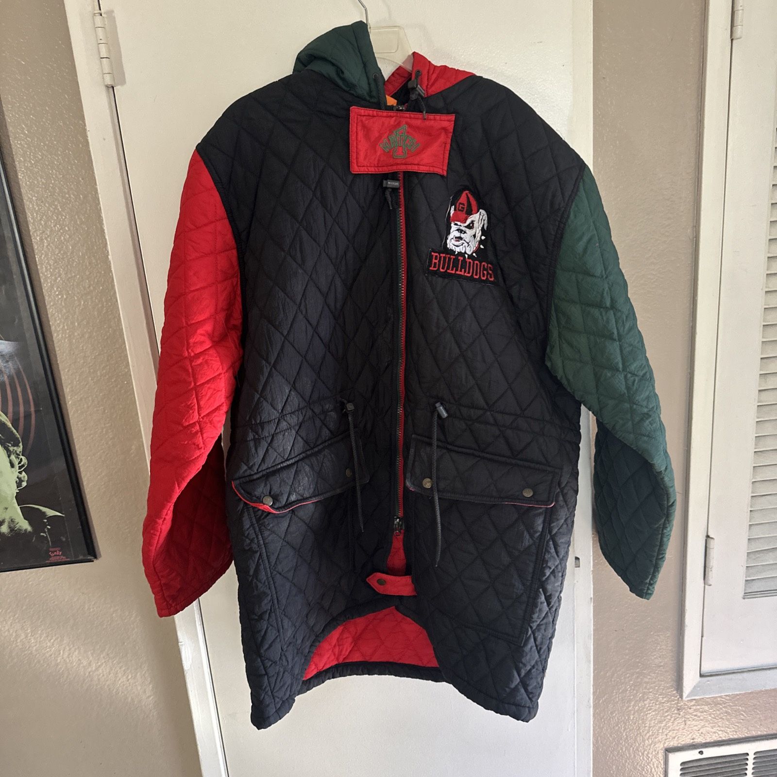 Match 1 Georgia Bulldogs Vintage Stadium Jacket Wind Fleece L/XL Rain Snow