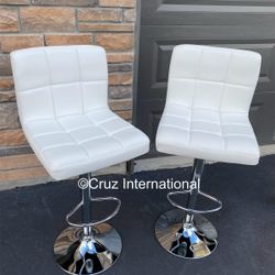 New 2 White Bar Stools 