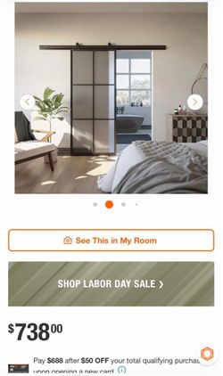 NEW Masonite 36” x 84” Frosted Glass Sliding Barn Door + Hardware