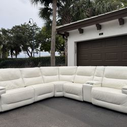 🛋️ Couch/Sofa Sectional - Leather - Recliners - White - Delivery Available 🚛