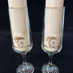 1988 Olympics Calgary Canada Champagne Glasses