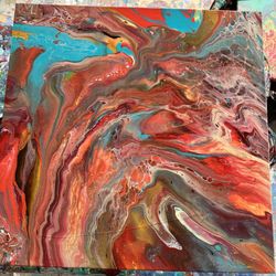 Original Abstract Acrylic 20x20 Painting 