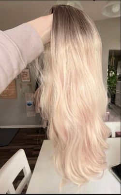 long  blonde Synthetic wig  hard front   Scalpiana  effect