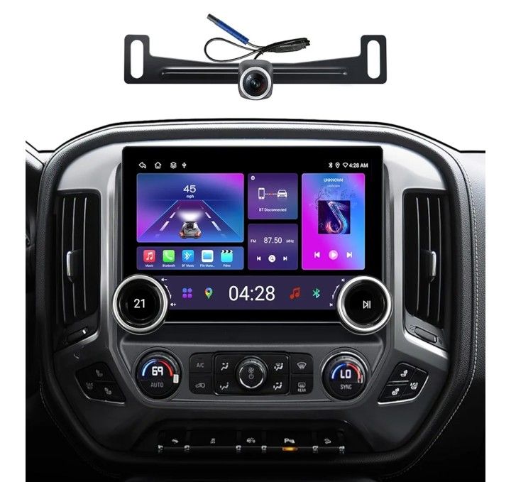 Chevy Silverado Radio GMC Sierra 2014-2018 - 11.5" Dual Knobs - Wireless CarPlay Android Auto - 2K Touch Screen - Android13
