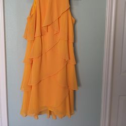 Golden Yellow Layered Chiffon Dress- Size  10