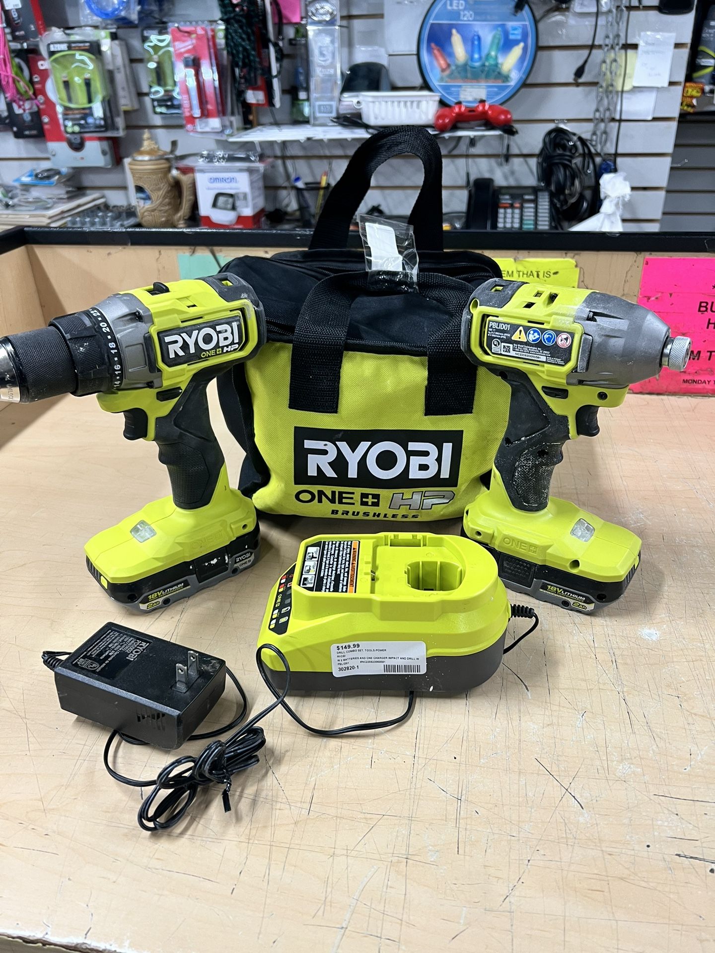 RYOBI DRILL & IMPACT W/ CHARGERS SELLING FOR $149