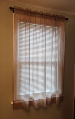 Set of 2 Cream Sheer Curtains
