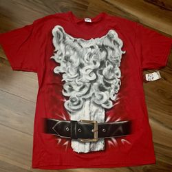 New Santa Claus Graphic T-shirt, Large Red, Short-Sleeve Men's