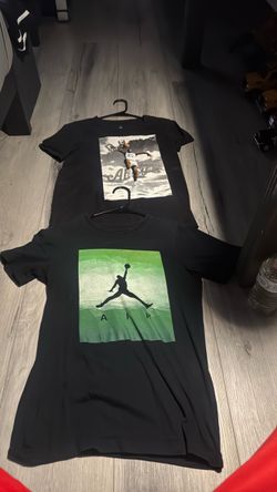 two Jordan brand graphic t-shirt