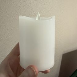 6 White LED Flickering Flameless Pillar Candles Remote Controlled