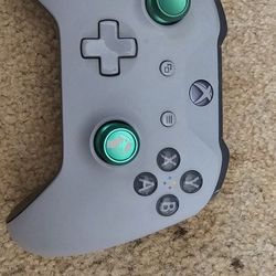 CUSTOM XBOX ONE S CONTROLLER Bluetooth Wireless Metal Sticks Silver/Green