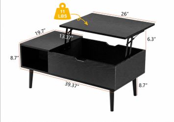 Black Lift Top Coffee Table with Storage