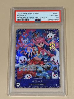 Perona OP06-093 PSA 10 Flagship Battle FOR ASIA Promo Japanese ONE PIECE Card