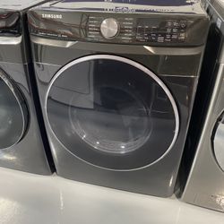 Samsung Black Stainless Steel 7.5 Cu. Ft. Smart Electric Dryer With Steam Sanitize+