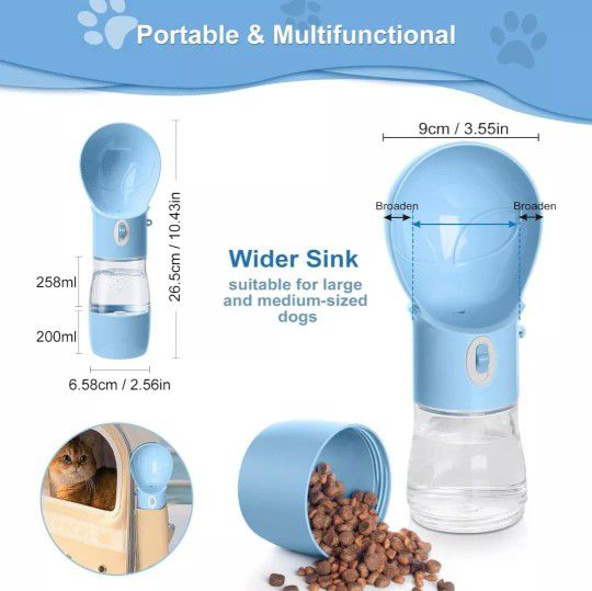 ARMLULU Dog Water Bottle - Dishwasher Safe Material for Multifunctional Blue 