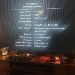 58 Inch($100)Roku Smart t.v