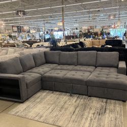 Sectional With Pull Out Bed And Storage Chaise 