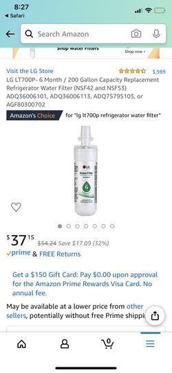 TWO LG Refrigerator Water Filter