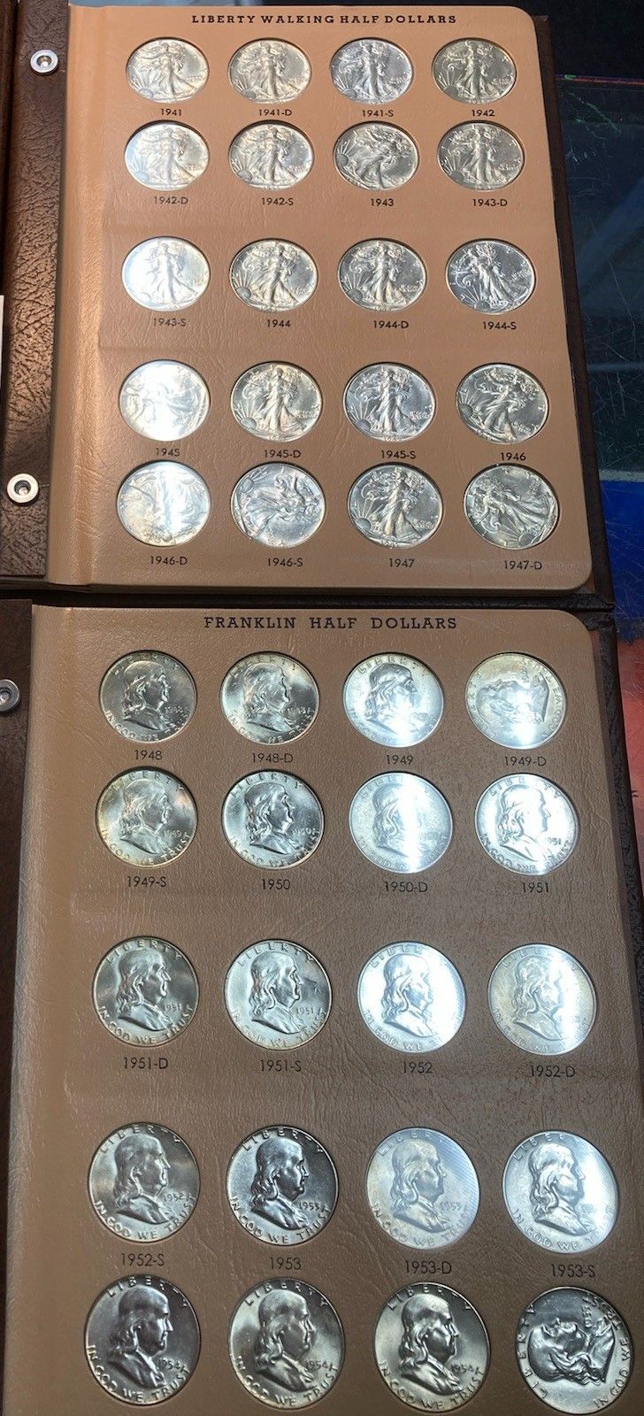 2 Book Collection With 55 Coins TOTAL**1941 Thru 1963 SILVER 90% WALKER ...