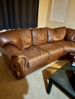 Leather Sectional Cognac