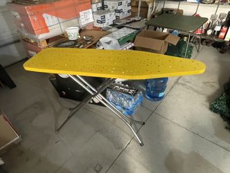 Vintage Retro Yellow Metal Ironing Board - Foldable w/ adjustable height MCM