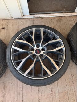 Subaru STI OEM Wheel Setup
