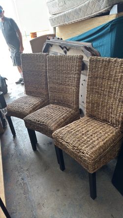 Chairs 3 wicker woven 3 for 50