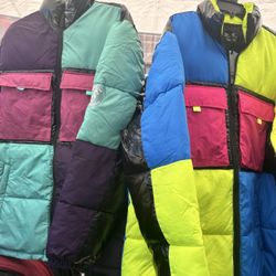 Guys Outerwear WeSC Colorblock Lemonade Blue Puffer Jacket