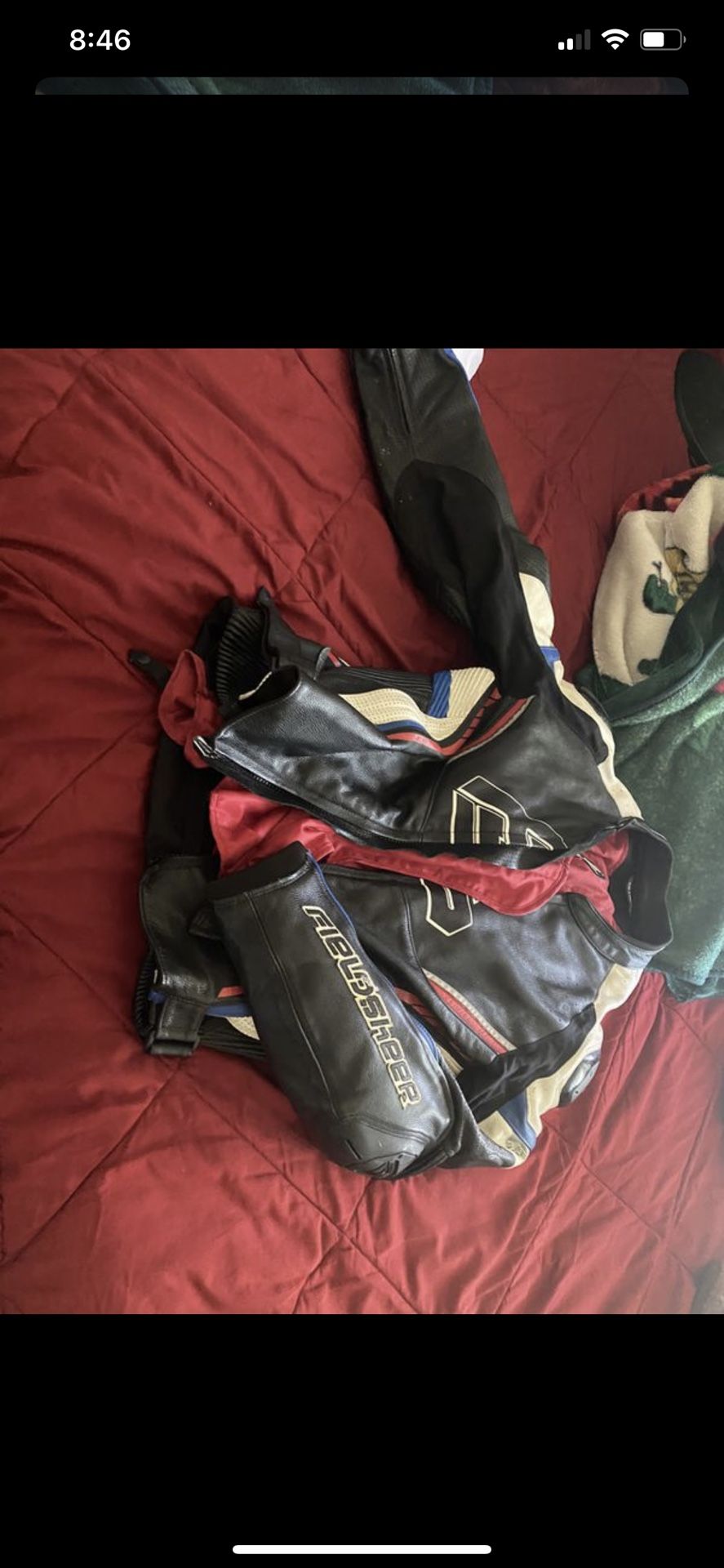 Large leather street bike jacket