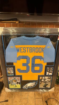 Philadelphia Eagles Brian Westbrook framed jersey - JSA COA