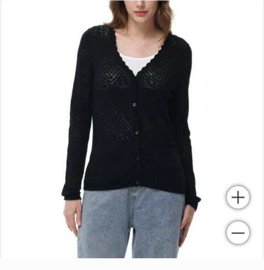 Frye Ladies Pointelle Cardigan