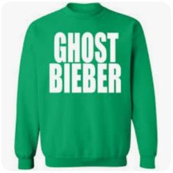 Justice Justin Bieber Green Ghost Beiber Sweatshirt Size Large