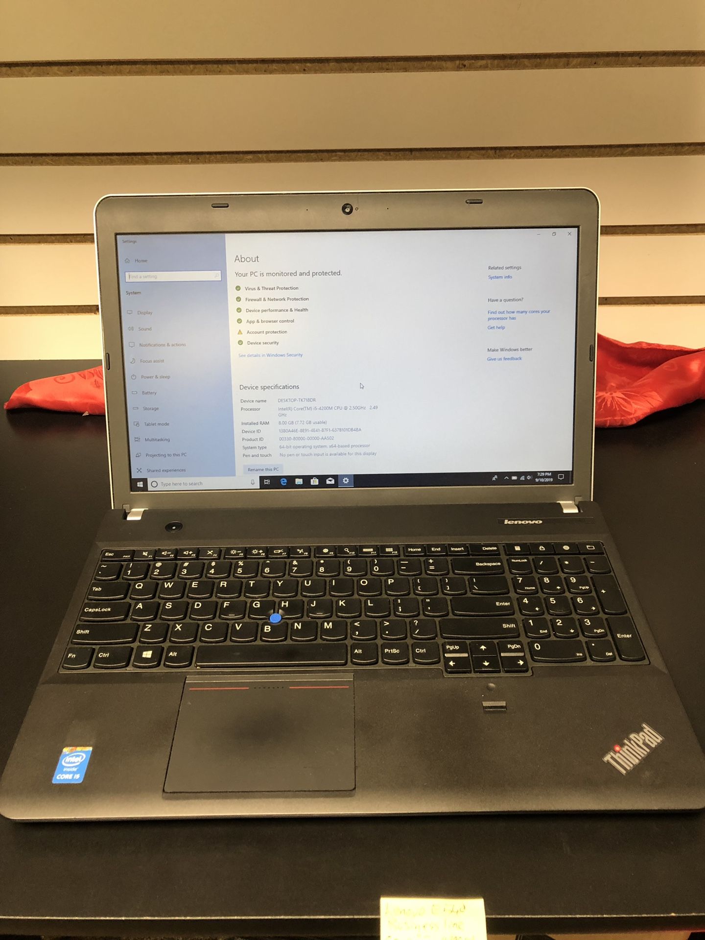 Lenovo 15” business line laptop intel i5 pc notebook