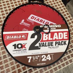 Diablo 7-1/4in. x 24-Teeth Framing Circular Saw Blade (2 pack) - Total of 4 packs