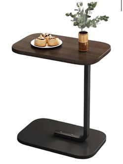 Overbed Table Tray for Eating and Laptop Space-Saving Sofa Side Table C-Shaped Bedroom Hospital Bed Table with A Heavy Base for Living Room, Hospital,