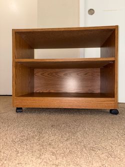 Rolling wood media stand/shelf