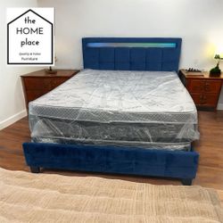 Brand New King Led Bed Frame With Mattress & Boxspring Only $519 🚨 Ready For Delivery 🚚
