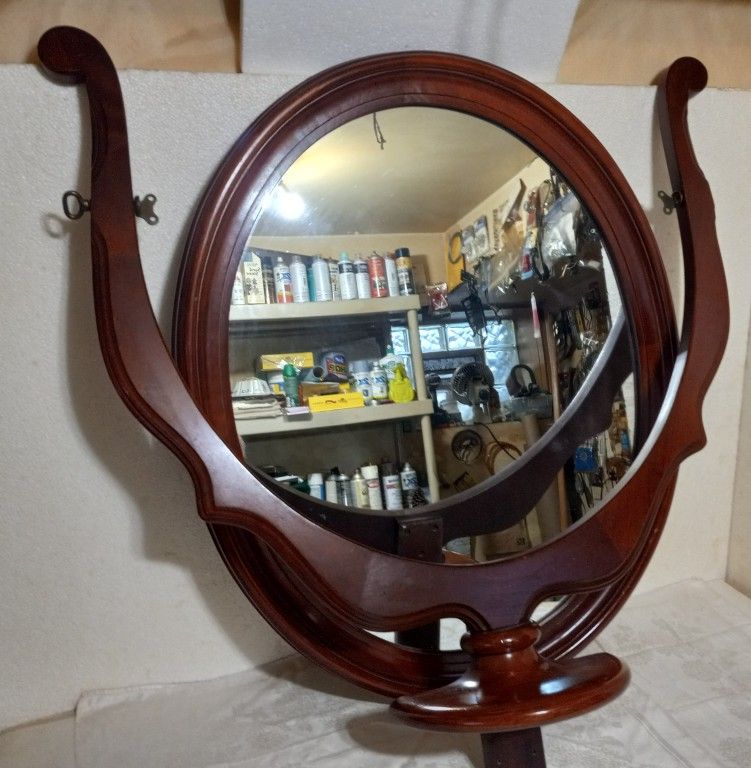 Solid Cherry Wood Dresser Swing Mirror or Wall