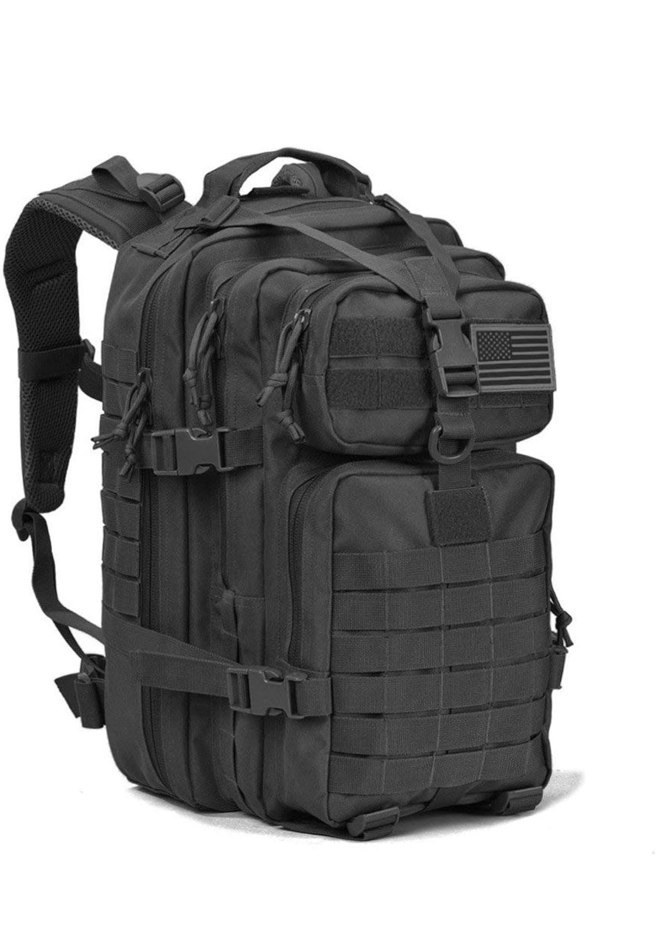 Large Tactical Backpack Army Style 3 Day Assault Pack w/ MOLLE system (Black)