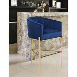New  Velvet blue Chic Bar Stool (1) 