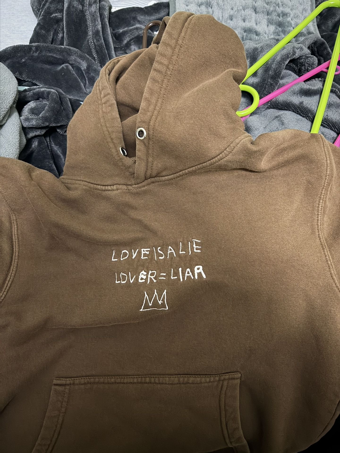 small love is a lie brown hoodie