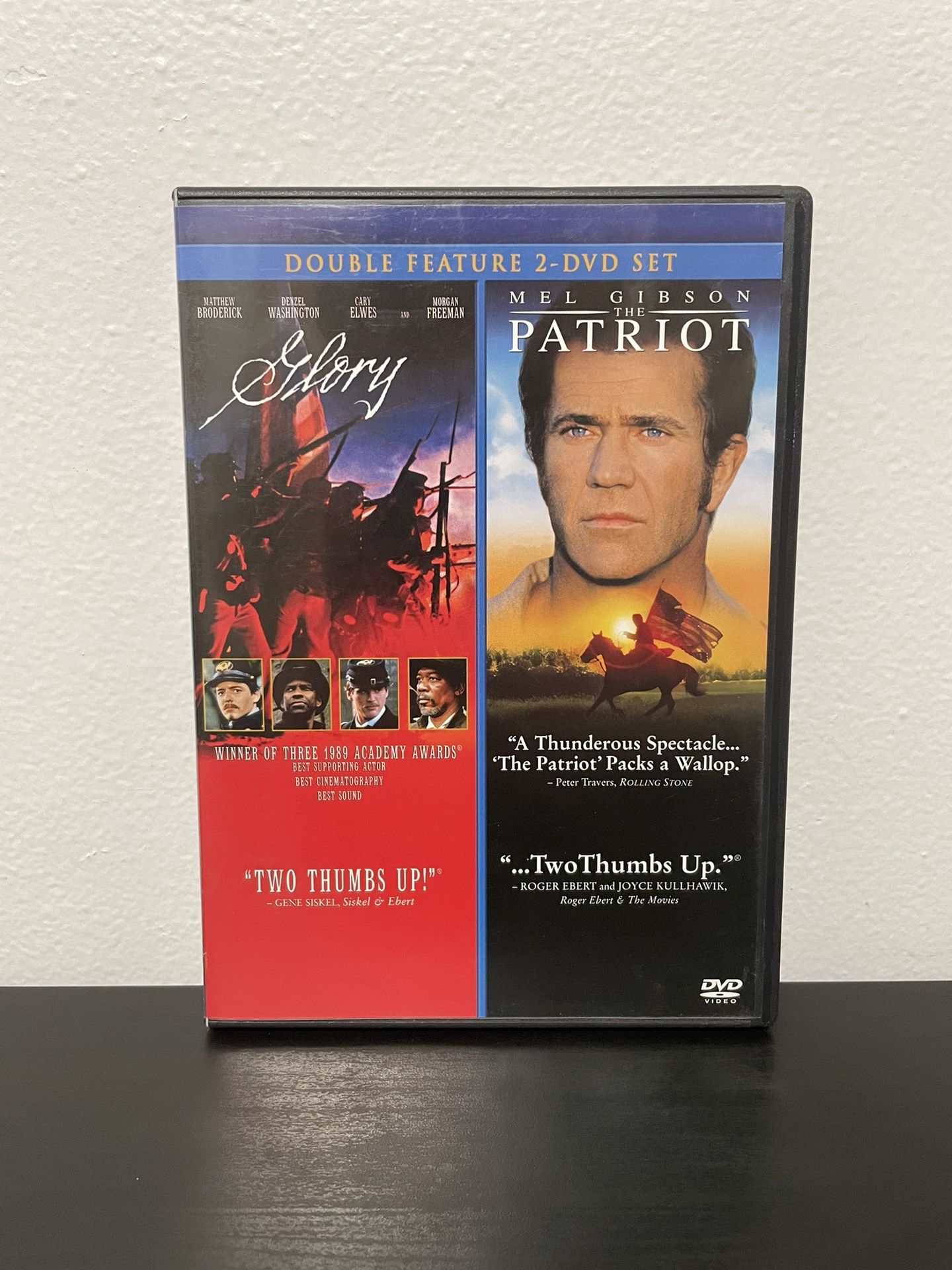 Glory / The Patriot Double Feature 2 DVD Set Mel Gibson Denzel Washington Movies