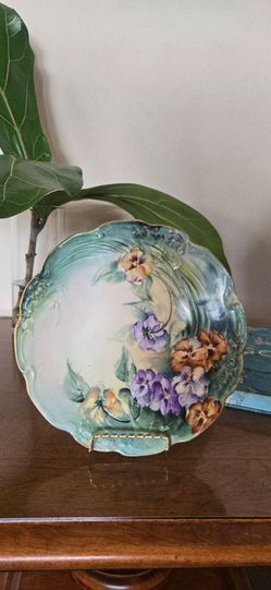JP L Limoges France Vintage Handpainted Porcelain Plate HR Baker