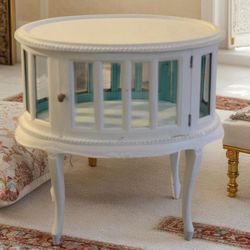 🫖 Antique Shabby-Chic Tea Vitrine – Rare Victorian Find!