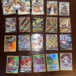 Lot of 17 Pokémon Full Arts + Bonus Prismatic Sleeves